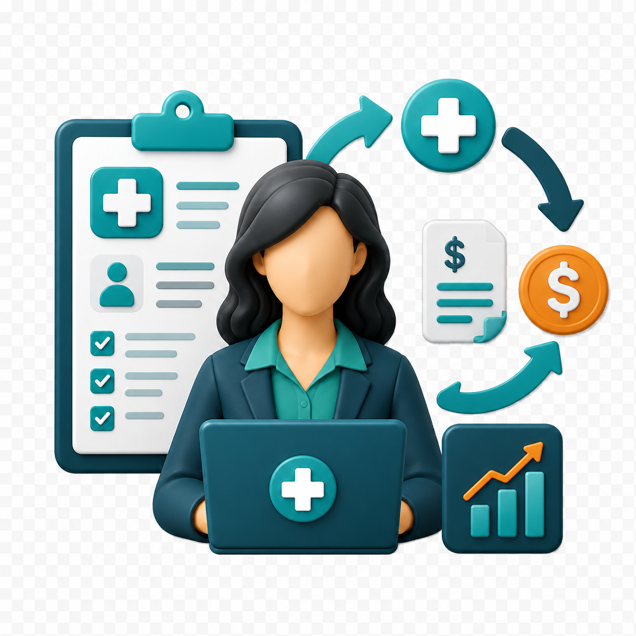 Revenue cycle associate reviewing payment workflow